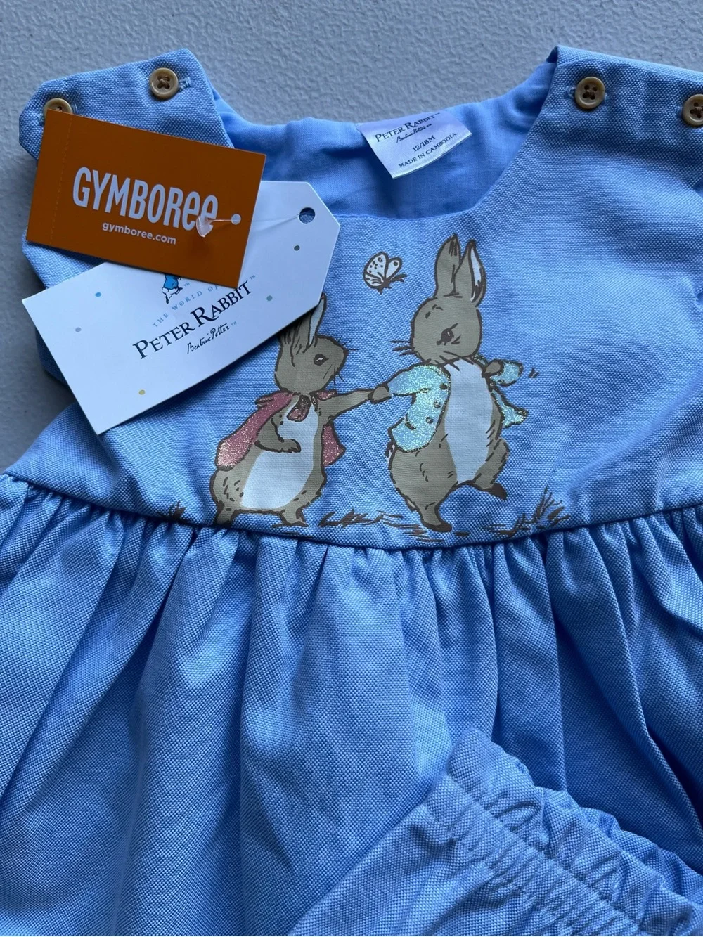 Gymboree Light Blue Peter Rabbit Dress with Matching Bloomers